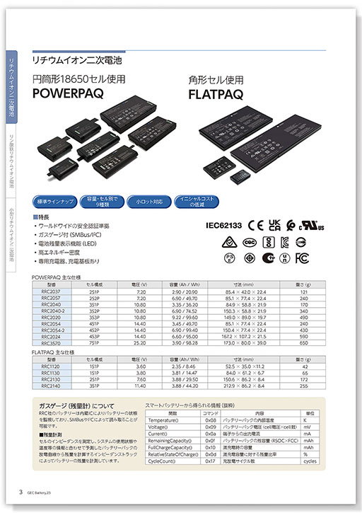 二次電池ラインナップカタログ