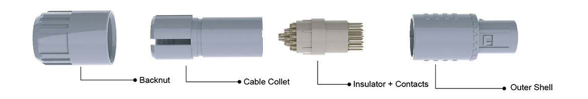 コネクタアセンブリの分解図 コネクタアセンブリの分解図