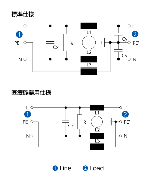 チョーク付 C20F 回路図